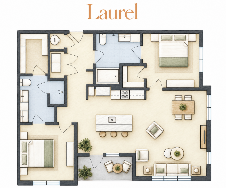 2 bedroom 2 bathroom apartment Aiken